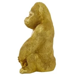 Best Sale ⌛ 15" Gold Traditional Gorilla Sculpture by Ivory and Iris 🎉 -Cheap Ivory and Iris Store D492313S 3