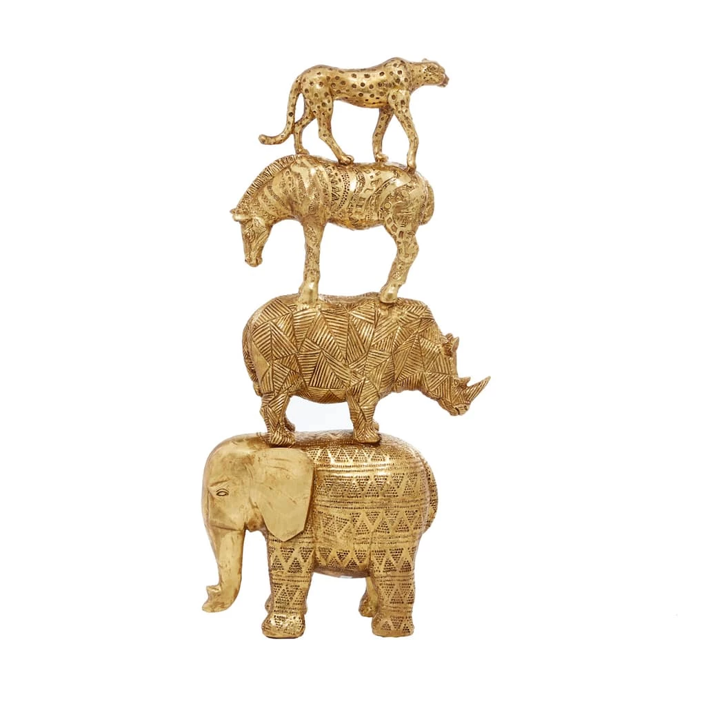 Best Sale β€οΈ 15" Gold Glam Stacked Animal Sculpture by Ivory and Iris π― 2 Best Sale β€οΈ 15" Gold Glam Stacked Animal Sculpture by Ivory and Iris π― - Image 2