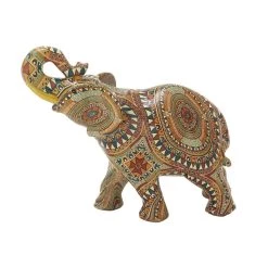 Wholesale 🔥 9" Orange Eclectic Elephant Sculpture by Ivory and Iris ❤️