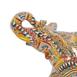 Wholesale 🔥 9" Orange Eclectic Elephant Sculpture by Ivory and Iris ❤️ -Cheap Ivory and Iris Store D492328S 4