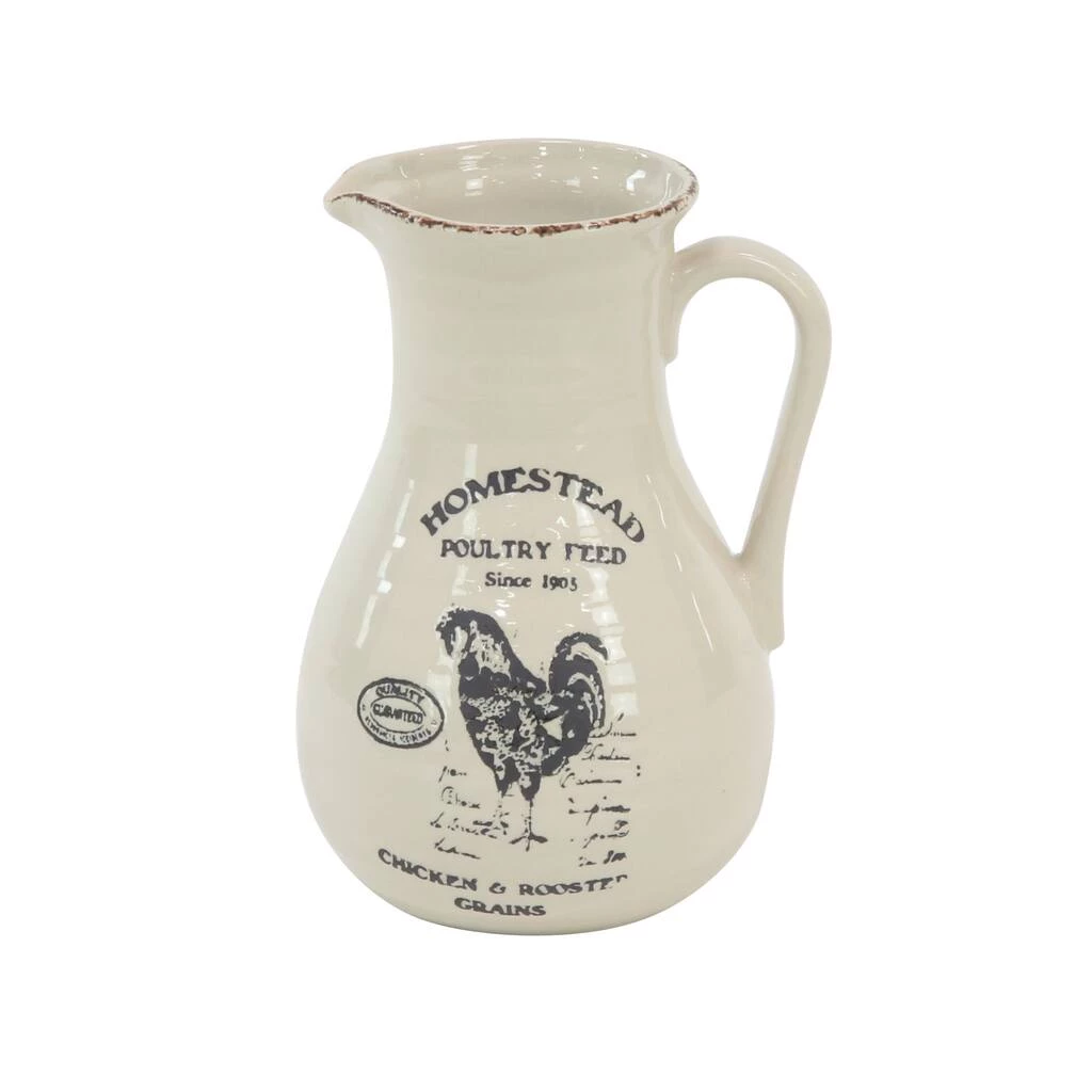 Best deal π Set of 3 White Porcelain Farmhouse Vase, 7" x 10" by Ivory and Iris π 4 Best deal π Set of 3 White Porcelain Farmhouse Vase, 7" x 10" by Ivory and Iris π - Image 4