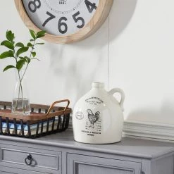 Discount ✔️ Beige Ceramic Farmhouse Vase, 10" x 8" x 9" by Ivory and Iris 🌟 -Cheap Ivory and Iris Store D492375S 6