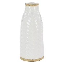 Best reviews of 👏 White Porcelain Coastal Style Vase, 7" x 16" by Ivory and Iris 🤩