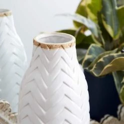 Best reviews of 👏 White Porcelain Coastal Style Vase, 7" x 16" by Ivory and Iris 🤩 -Cheap Ivory and Iris Store D492377S 3