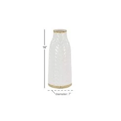 Best reviews of 👏 White Porcelain Coastal Style Vase, 7" x 16" by Ivory and Iris 🤩 -Cheap Ivory and Iris Store D492377S 4