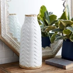 Best reviews of 👏 White Porcelain Coastal Style Vase, 7" x 16" by Ivory and Iris 🤩 -Cheap Ivory and Iris Store D492377S 5