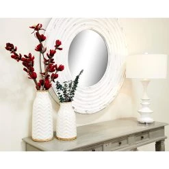 Budget 🤩 Set of 2 White Porcelain Contemporary Vase, 7" x 12" by Ivory and Iris ✨ -Cheap Ivory and Iris Store D492381S 8