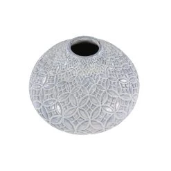 Hot Sale 🛒 White Porcelain Coastal Style Vase, 9" x 10" by Ivory and Iris ⭐ -Cheap Ivory and Iris Store D492387S 3