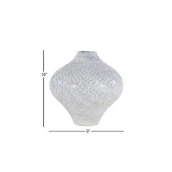 Hot Sale 🛒 White Porcelain Coastal Style Vase, 9" x 10" by Ivory and Iris ⭐ -Cheap Ivory and Iris Store D492387S 5