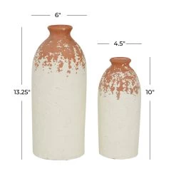 Flash Sale 🎁 Set of 2 White Ceramic Coastal Style Vase, 10", 13.25" by Ivory and Iris 😀 -Cheap Ivory and Iris Store D492392S 5