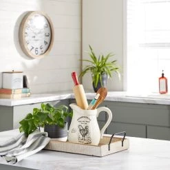 Deals 😀 Beige Ceramic Farmhouse Vase, 9" x 8" x 7" by Ivory and Iris ⌛ -Cheap Ivory and Iris Store D492393S 6