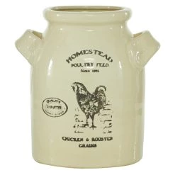 Wholesale β Beige Ceramic Farmhouse Vase, 10" x 8" x 8" by Ivory and Iris π