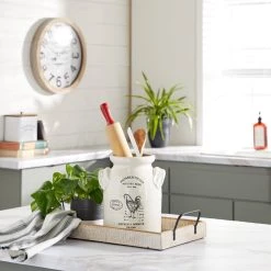 Wholesale ⌛ Beige Ceramic Farmhouse Vase, 10" x 8" x 8" by Ivory and Iris 🔔 -Cheap Ivory and Iris Store D492396S 6