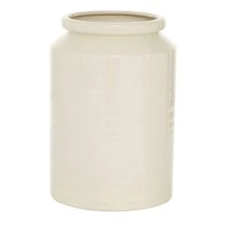 Best reviews of 😍 Beige Ceramic Farmhouse Vase, 10" x 7" x 7" by Ivory and Iris 🎁 -Cheap Ivory and Iris Store D492397S 4