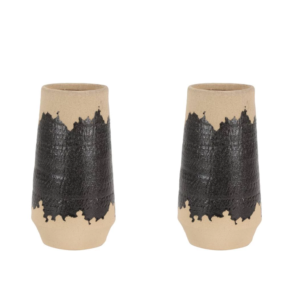 Best Sale 🔥 Set of 2 Black Porcelain Contemporary Vase, 7" x 12" by Ivory and Iris 🧨 8 Best Sale 🔥 Set of 2 Black Porcelain Contemporary Vase, 7" x 12" by Ivory and Iris 🧨 - Image 8
