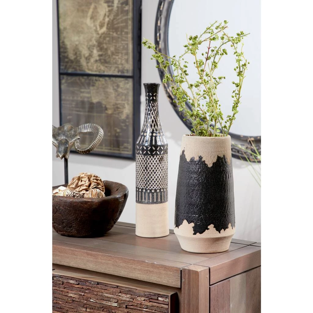 Best Sale 🔥 Set of 2 Black Porcelain Contemporary Vase, 7" x 12" by Ivory and Iris 🧨 9 Best Sale 🔥 Set of 2 Black Porcelain Contemporary Vase, 7" x 12" by Ivory and Iris 🧨 - Image 9