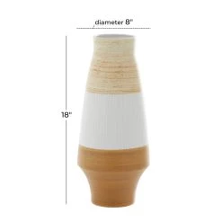 Best Sale π Tan Ceramic Coastal Style Vase, 18" x 8" x 8" by Ivory and Iris π 12 Best Sale π Tan Ceramic Coastal Style Vase, 18" x 8" x 8" by Ivory and Iris π -Cheap Ivory and Iris Store D492402S 6