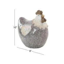Hot Sale ✔️ 10" Gray Stone Country Hen Garden Sculpture by Ivory and Iris 🛒 -Cheap Ivory and Iris Store D492781S 7
