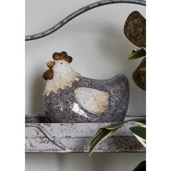 Hot Sale ✔️ 10" Gray Stone Country Hen Garden Sculpture by Ivory and Iris 🛒 -Cheap Ivory and Iris Store D492781S 8