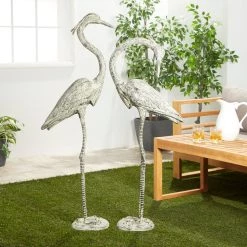 Best deal 🎉 Yellow Aluminum Coastal Bird Garden Sculpture Set by Ivory and Iris 💯 -Cheap Ivory and Iris Store D492784S 7