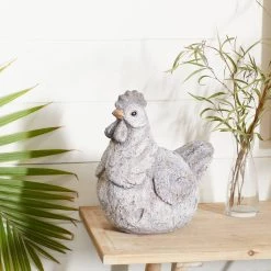 Best reviews of ✨ 13" Gray Stone Country Hen Garden Sculpture by Ivory and Iris 🌟 -Cheap Ivory and Iris Store D492799S 7