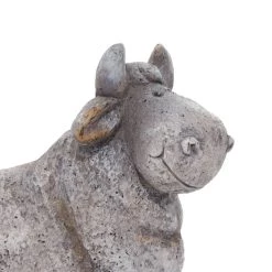 Hot Sale ❤️ 14" Gray Stone Country Cow Garden Sculpture by Ivory and Iris 🤩 -Cheap Ivory and Iris Store D492808S 4