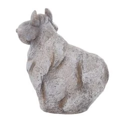 Hot Sale ❤️ 14" Gray Stone Country Cow Garden Sculpture by Ivory and Iris 🤩 -Cheap Ivory and Iris Store D492808S 5