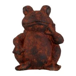 Best deal ✨ 16" Rust Stone Frog Garden Sculpture by Ivory and Iris 😀