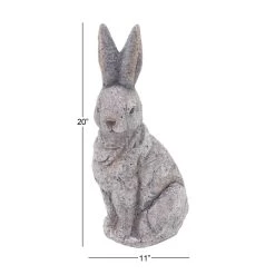 Buy 🛒 20" Gray Stone Country Rabbit Garden Sculpture by Ivory and Iris 🎁 -Cheap Ivory and Iris Store D492813S 7