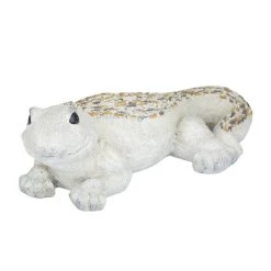 Hot Sale 🥰 19" White Stone Farmhouse Lizard Garden Sculpture by Ivory and Iris 😀