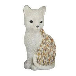 Cheapest 🔔 14" White Stone Farmhouse Cat Garden Sculpture by Ivory and Iris ✨