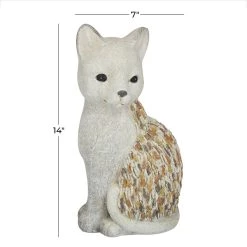 Cheapest 🔔 14" White Stone Farmhouse Cat Garden Sculpture by Ivory and Iris ✨ -Cheap Ivory and Iris Store D492829S 6