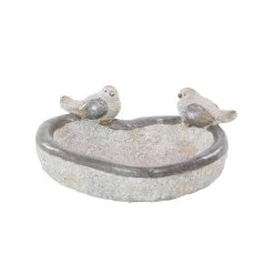 Flash Sale 😉 15" Gray Polystone Country Birds Garden Sculpture by Ivory and Iris ✔️