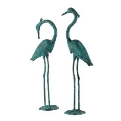 Buy 😍 Green Birds Aluminum Coastal Garden Sculpture Set by Ivory and Iris 🥰