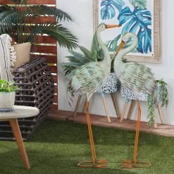 Deals 😉 White Birds Metal Coastal Garden Sculpture Set by Ivory and Iris 👏 -Cheap Ivory and Iris Store D492850S 9