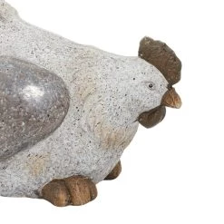 Coupon ⭐ 16" White Polystone Country Hen Garden Sculpture by Ivory and Iris 🔥 -Cheap Ivory and Iris Store D492863S 5