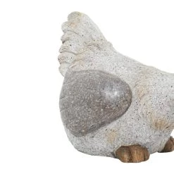 Coupon ⭐ 16" White Polystone Country Hen Garden Sculpture by Ivory and Iris 🔥 -Cheap Ivory and Iris Store D492863S 6