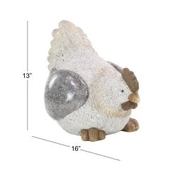 Coupon ⭐ 16" White Polystone Country Hen Garden Sculpture by Ivory and Iris 🔥 -Cheap Ivory and Iris Store D492863S 7