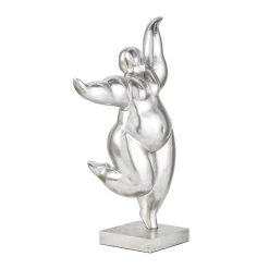 New 🥰 Silver Polystone Modern Sculpture, Dancer 20" x 12" x 7" by Ivory and Iris 🥰