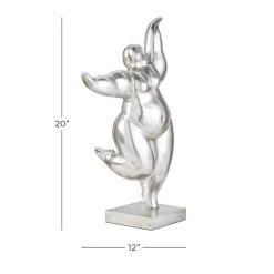 New 🥰 Silver Polystone Modern Sculpture, Dancer 20" x 12" x 7" by Ivory and Iris 🥰 -Cheap Ivory and Iris Store D492902S 8