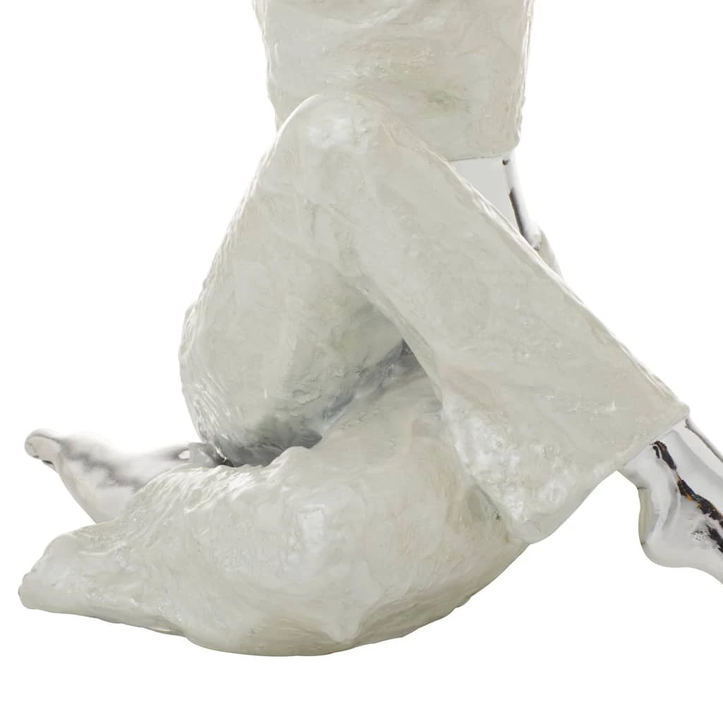 Brand new π Set of 2 Silver Polystone Glam Yoga Sculpture, 7" x 16" by Ivory and Iris π 4 Brand new π Set of 2 Silver Polystone Glam Yoga Sculpture, 7" x 16" by Ivory and Iris π - Image 4