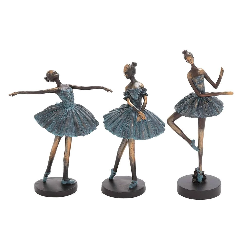 Brand new 𧨠Set of 3 Teal Polystone Traditional Dancer Sculpture, 13" 12" 11" by Ivory and Iris β 1 Brand new 𧨠Set of 3 Teal Polystone Traditional Dancer Sculpture, 13" 12" 11" by Ivory and Iris β