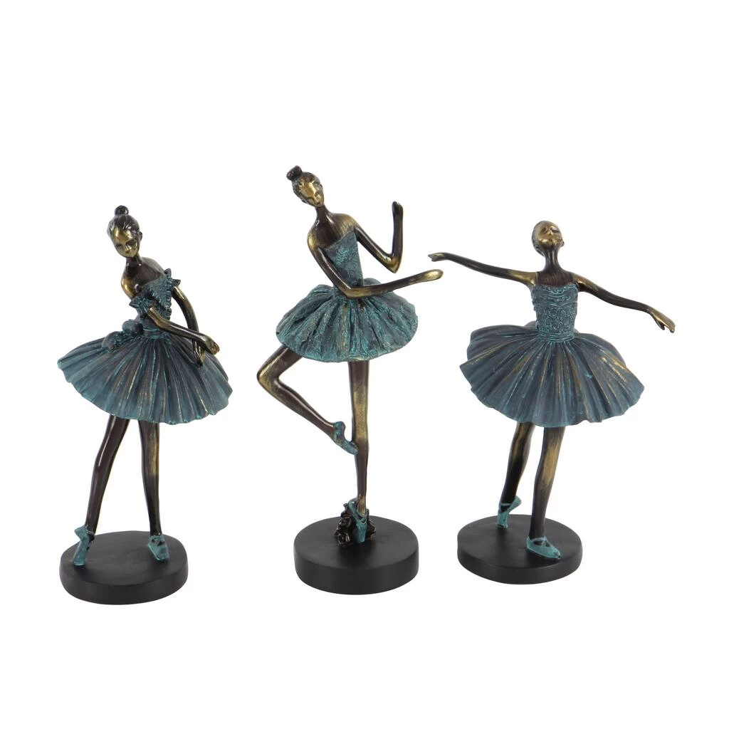 Brand new 𧨠Set of 3 Teal Polystone Traditional Dancer Sculpture, 13" 12" 11" by Ivory and Iris β 6 Brand new 𧨠Set of 3 Teal Polystone Traditional Dancer Sculpture, 13" 12" 11" by Ivory and Iris β - Image 6