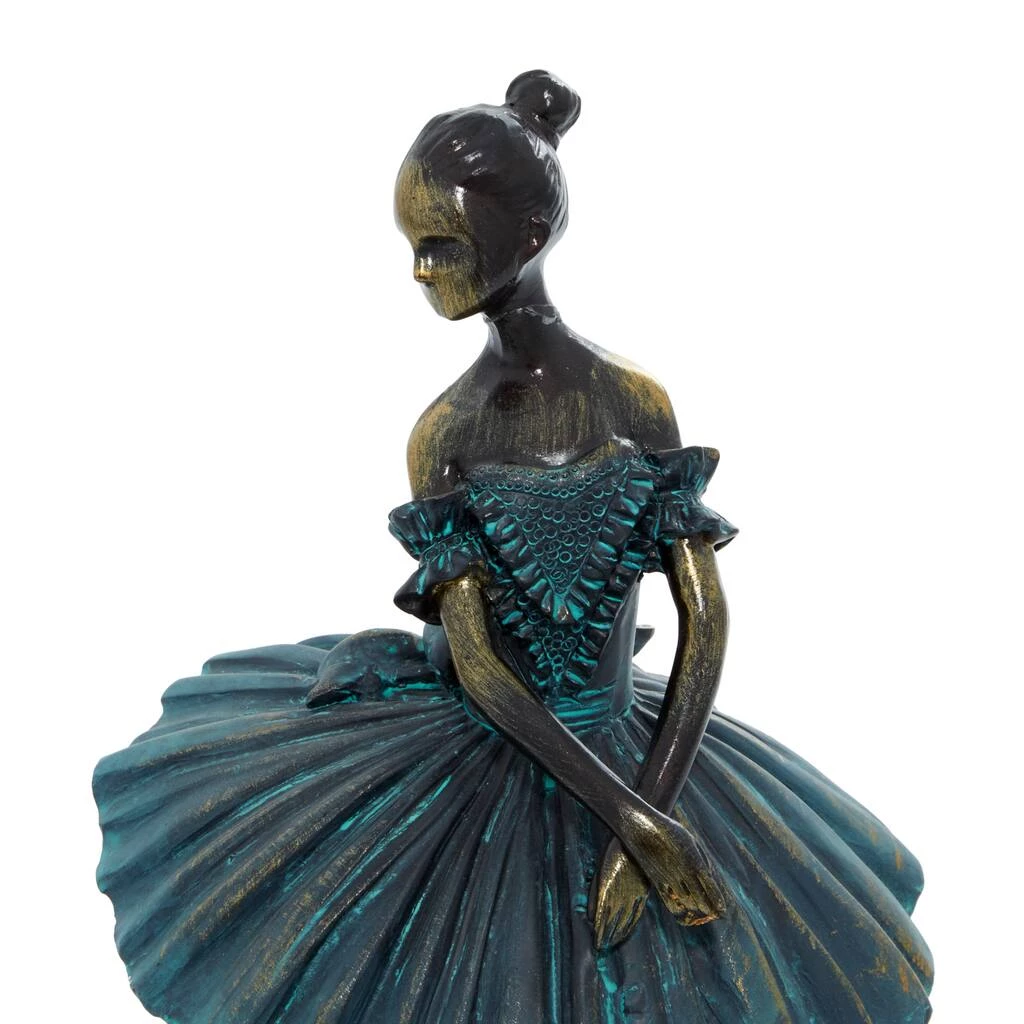 Brand new 𧨠Set of 3 Teal Polystone Traditional Dancer Sculpture, 13" 12" 11" by Ivory and Iris β 8 Brand new 𧨠Set of 3 Teal Polystone Traditional Dancer Sculpture, 13" 12" 11" by Ivory and Iris β - Image 8