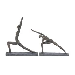 Best deal π₯° Set of 2 Brass Polystone Modern Yoga Sculpture, 11", 15" by Ivory and Iris π