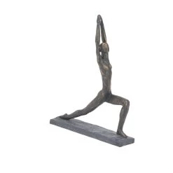 Best deal 🥰 Set of 2 Brass Polystone Modern Yoga Sculpture, 11", 15" by Ivory and Iris 😍 -Cheap Ivory and Iris Store D492918S 3