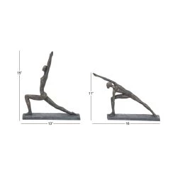Best deal 🥰 Set of 2 Brass Polystone Modern Yoga Sculpture, 11", 15" by Ivory and Iris 😍 -Cheap Ivory and Iris Store D492918S 8