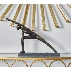 Best deal 🥰 Set of 2 Brass Polystone Modern Yoga Sculpture, 11", 15" by Ivory and Iris 😍 -Cheap Ivory and Iris Store D492918S 9