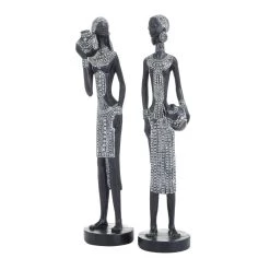 Best deal 😀 Set of 2 Black Polystone Eclectic Sculptures, 14" x 4" x 3" by Ivory and Iris 😉
