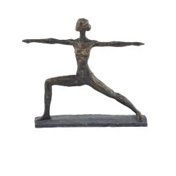 Best Sale ❤️ Brass Polystone Modern Sculpture, Yoga 12" x 14" x 3" by Ivory and Iris 👏